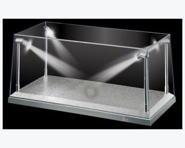 Display case for 1:18 1:43 model cars with LED lights SILVER