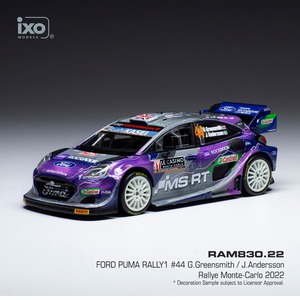 IXO 1:43 Ford Puma Rally 1 #44 G.Greensmith/J.Andersson - Monte Carlo Rally 2022