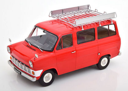KK Scale 1:18 1965 Ford Transit Bus in Red, with roof rack